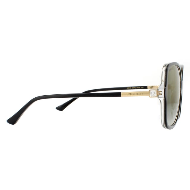 Jimmy Choo Sunglasses JUDY/S 807 FQ Black Transparent Grey Gradient Gold Mirror are an oversized and elegant butterfly style with super slim temples embellished with the Jimmy Choo logo ..