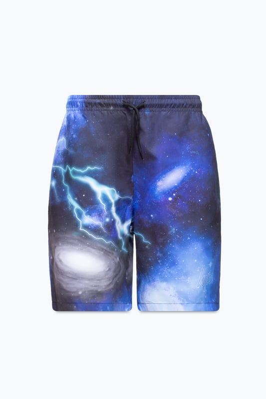 Hype Boys Blue Lightning Sky Mini Outline Script Swim Shorts