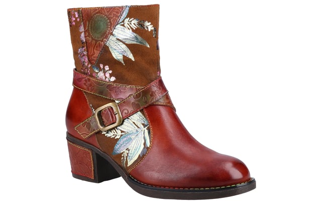 Step up your style game with the Aisha Boots, a funky floral biker boot that effortlessly blends edge with femininity. Crafted with a premium leather upper, these boots feature a bold floral design that adds a splash of colour and personality. The block heel offers comfortable elevation, while the zip closure ensures easy wear. Intricate stitch detailing and buckle accents complete the look, making these boots a standout choice for those who love to make a statement.
 - Leather upper 
 - Block heel 
 - Zip Closure 
 - Floral design 
 - Intricate stitch detailing 
 - Buckle detailing
