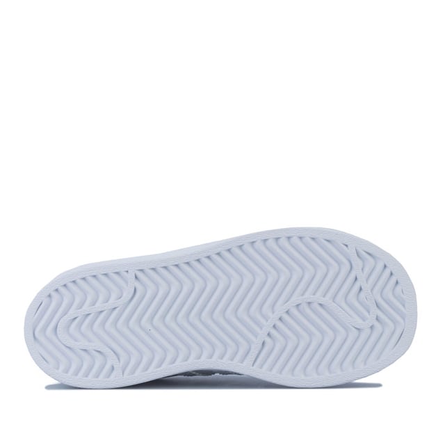 Infant adidas Originals Superstar Trainers in footwear White. – Smooth coated leather upper. – Elasticated lace closure for easy on-off. – Classic rubber shell toe. – Padded collar and tongue. – Tonal 3-Stripes to sides and printed ‘Superstar’ wordmark. – Tonal print Trefoil branding to tongue. – Tonal heel patch with embossed Trefoil logo. – Comfortable textile lining. – Removable Ortholite sockliner for comfort and odour control. – Herringbone-pattern rubber cupsole. – Includes set of regular laces. – Leather and synthetic upper – Textile lining – Synthetic sole. – Ref: EF5397
