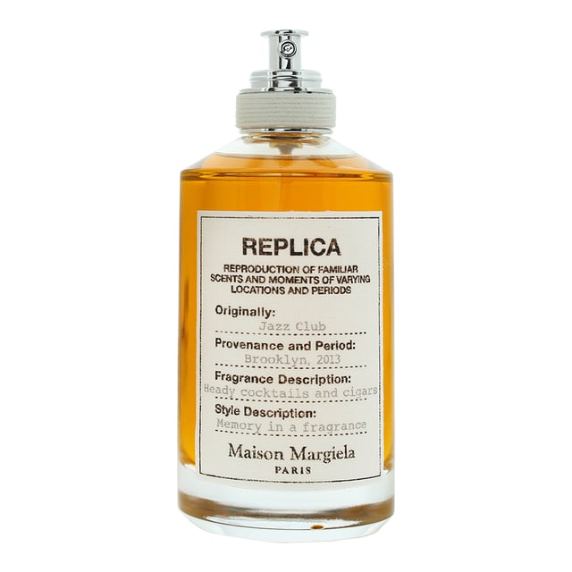 Maison Margiela Replica Jazz Club is a leather, warm and sensual fragrance for men, launched in 2013. Inspired by the cosy and intimate atmosphere of a jazz club, the scent captures the essence of sophistication and sensuality. The fragrance opens with a rich and smoky blend of pink pepper, neroli, and lemon, which is quickly followed by a heart of sweet and spicy notes, including rum, clary sage, and vetiver. The base is anchored by a warm and sensual accord of tobacco leaf and styrax, with a hint of vanilla adding sweetness, depth and complexity. It is a fragrance that evokes feelings of sophistication, sensuality, and warmth, perfect for anyone who loves the cosy and intimate atmosphere of a jazz club.