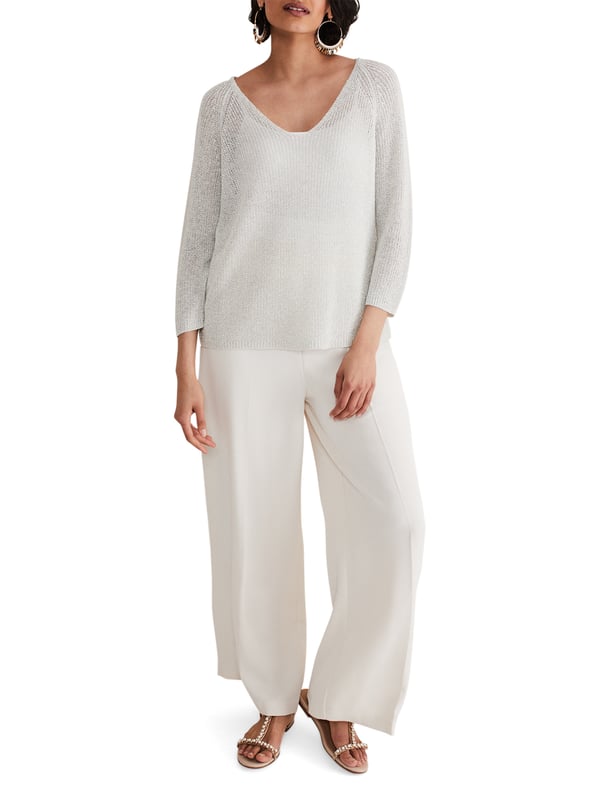 Shine with the Zenaida Lurex Knit, perfect for a casual yet chic look.