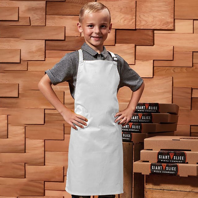 Classic Premier childrens bib apron available in 12 colours. Self fabric neckband. Self fabric ties 50cm long. Width: Infant 43cm, Junior 48cm. Length: Infant 53cm, Junior 63cm. Made from Oeko-Tex® Standard 100 fabric. These aprons have an adjustable nec. Fabric:65% Polyester, 35% Cotton twill Weight: 195gsm. Size - Infants (3-6 years), Junior (7-10 years).