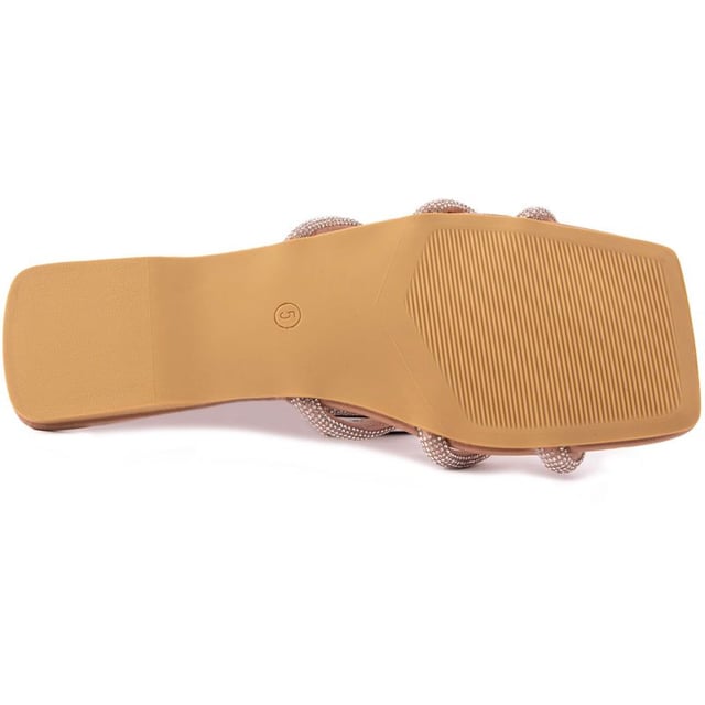 The Lysa Sandals From Sole Are A Pair Of Nude Flats With A Super-chic, Ultra-feminine Twist. With Delicately Diamante-covered Straps And A Super Flat Sole, Making This Glamorous Style Perfect For A Sunny Day And A Warm Summer's Night.