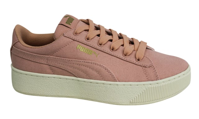 Puma Vikky Platform CV Lace Up Pink Womens Textile Lo Trainers