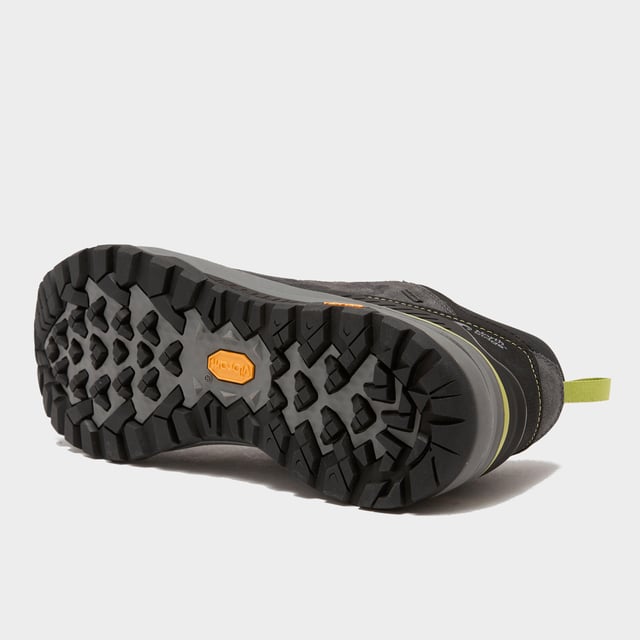 These highly breathable walking shoes are made with quality suede uppers for flexible comfort. They're extremely supportive, helping to reduce aches and pains over long distances. They're protected against wet conditions by a waterproof membrane and can handle all terrains thanks to the Vibram outsole and rubber toe counter. - Waterproof and breathable membrane - keeps out rain and puddle splashes - Suede Upper with scratch rubber toe counter to deflect debris - External heel support - cradles the foot for comfort and support - High-grip Vibram outsole - durability and performance - Ortholite insole - industry-leading comfort - Rear pull loop - Colour: Black/grey/green