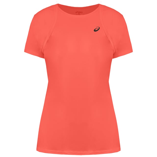 Asics Logo Womens Orange T-Shirt Asics Short Sleeve Crew Neck Orange Plain Womens T-Shirt 121714 0552