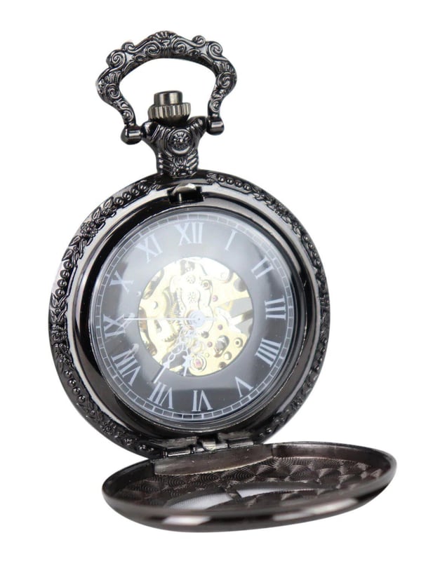 Automatisch zakhorloge Mechanisch Peaky Blinders Vintage Double Hunter Automatisch vintage retro klassiek zakhorloge Mechanisch bediend (GEEN BATTERIJEN NODIG!) Wordt compleet geleverd met fluwelen zakje