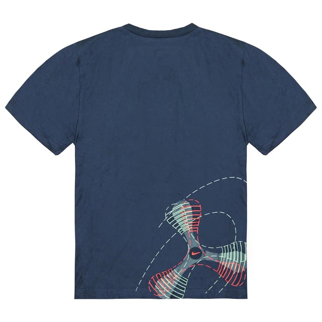 Nike Logo Crew Neck Short Sleeve Cotton Top Navy Boys Casual T-Shirt 463350 451