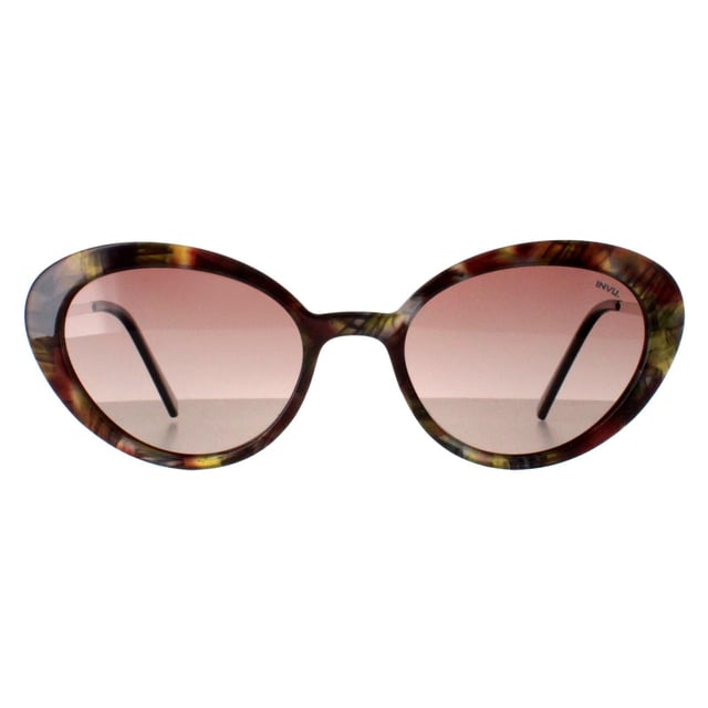 INVU Oval Womens Cloud Brown Sage Tortoise Brown Polarized B2108 Zonnebril Verhoog je elegantie met de INVU Designer Zonnebril model B2108C, gemaakt voor vrouwen die houden van tijdloze verfijning. Deze chique zonnebril heeft een ovaalvormig montuur van sage tortoise kunststof met slanke metalen pootjes, perfect gecombineerd met bruine gepolariseerde glazen met kleurverloop. Het B2108C model combineert een klassiek ontwerp met moderne functionaliteit en biedt superieure UV-bescherming en de hele dag comfort. Deze eersteklas zonnebril is verkrijgbaar met een uitzonderlijke korting op de normale verkoopprijs en is een must-have accessoire voor elke stijlvolle garderobe. Omarm luxe en maak een geraffineerd statement waar je ook gaat met INVU.