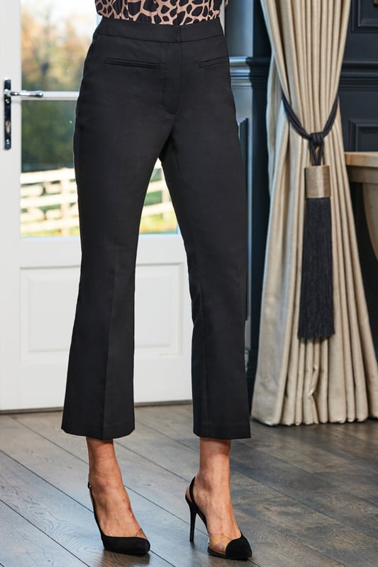 Cropped kick discount flare trousers