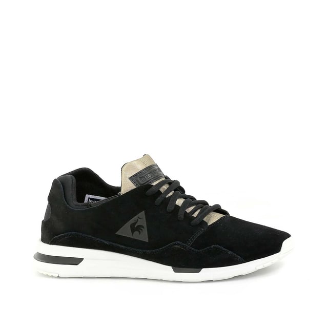 Le Coq Sportif LCS R Pure Metallic Lace-Up Black Leather Womens Trainers 1810360
