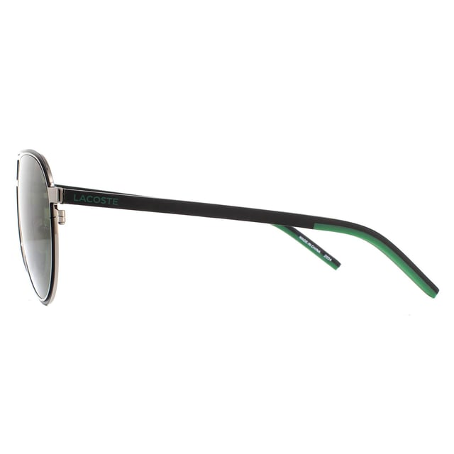 Lacoste Sunglasses L193S 035 Shiny Grey Grey are a classy modern pilot style with a metal frame which is given a colour edge around the rim and matching temples for atypically bright colour mix from Lacoste.