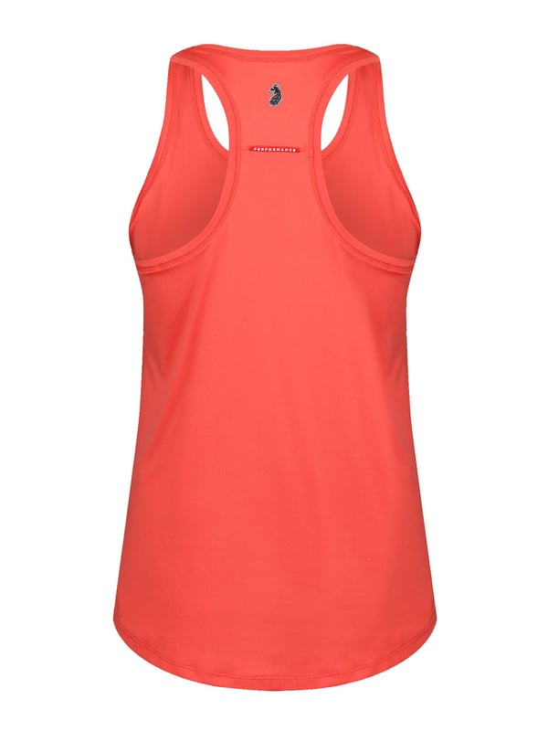 Train in style with this racer back vest from the LUKE womenswear performance range. Cut from a high performance, recycled fabrication, it is designed with comfort, sustainability and flexibility in mind. The fabric has moisture absorbing properties and elastic fibres for ultimate support when on the move. This piece is complete with the brands iconic rubberised lion head badge on the back panel.