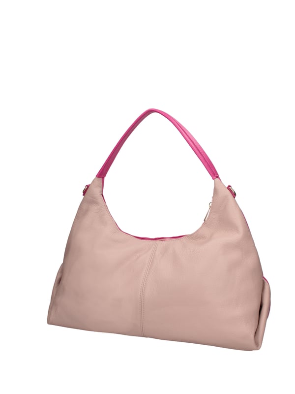 Bolso de hombro para mujeres. El cierre es con zip. Los bolsillos internos son uno con zip y dos abiertos. Los bolsillos externos están ausentes. La correa del hombro es ajustable y extraíble en cuero. El mango está en cuero. Los compartimentos internos son uno. El material externo es una verdadera piel en dólares. Está alineado internamente en 70% de tela de algodón: 30% de poliéster. Medidas: 45x30x16 cm. Hecho en Italia