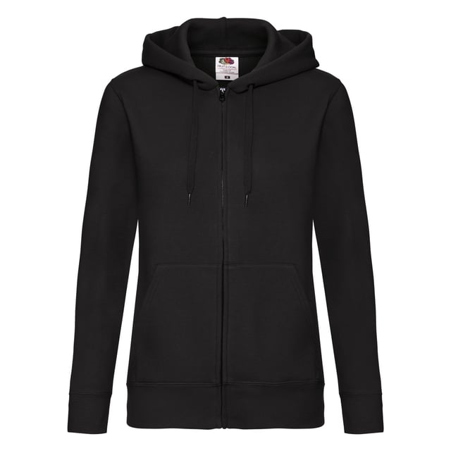 Materiaal: 70% katoen, 30% polyester. Ontwerp: Eenvoudig. 280gsm. Kapkenmerken: Dubbellaags, Trekkoord, Gegroeid op de kap. Zoom: Elastisch, Geribd. Uitgesneden label, losse schouder. Manchet: Elastisch, Geribd. Halslijn: Kapitein. Mouwtype: Met lange mouwen. Pasvorm: Damespasvorm. Zakken: 2 Voorzakken. Bevestiging: Volledige ritssluiting. Duurzaamheid: Amfori, Better Cotton Initiative, BSCI, Fair Labor Association, Oeko-Tex Standaard 100 gecertificeerd.
