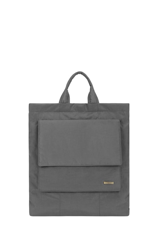 Made from our signature nylon, the Portrait Nylon Tote is the perfect way to carry all your everyday essentials. Featuring a padded carry handle and adjustable crossbody strap with a clip off function. Features: , Zip top opening, Front oversized flap over zip pocket, Rear zip pocket, SMITH & CANOVA antique brass logo, Branded antique brass zips, Padded grab handle, Adjustable crossbody strap (detachable), Internal 15 inch padded laptop sleeve, Internal zip pocket, 2 Internal mobile phone slip pockets - fits normal and plus size smart phones, 2 Internal pen slip pockets Style Ref: 92682 DKGREY