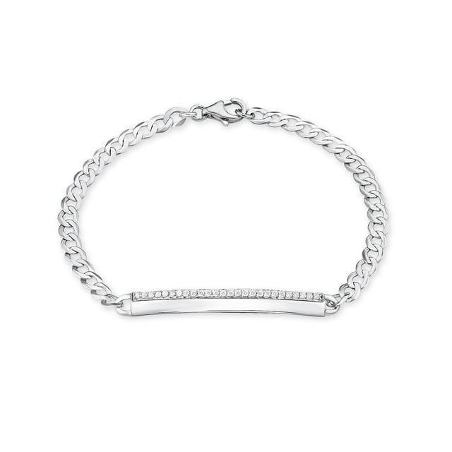 Ladies silver store identity bracelet