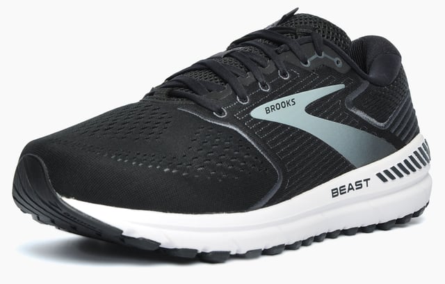 Known for its cushioned and responsive ride, the Brooks Beast 20 mens trainer reduces impact and protects joints to deliver an everyday trainer you can count on. Featuring exclusive GuideRail technology, the Beast 20 enhances your natural stride and provides support by keeping excess movement in check, ensuring less pressure on your knees and ankles. 
 Responsive BioMoGo DNA cushioning treats your feet to comfort with every step, with a Segmented Crash Pad throughout the shoe to ensure smooth heel-to-toe transitions, reducing impact so you can focus on enjoying your running experience. A plush sockliner, durable rubber outsole, and secure lace up system complete this running shoe to deliver an all around trainer perfect for elevating your performance. 
 - Textile / synthetic upper
 - BioMoGo DNA responsive cushioning
 - Wide Fit 2E
 - Segmented Crash Pad ensures smooth transitions
 - GuideRail support to protect joints
 - Cushioned ankle collar
 - Secure lace fastening
 - Durable rubber outsole
 - Brooks branding throughout
