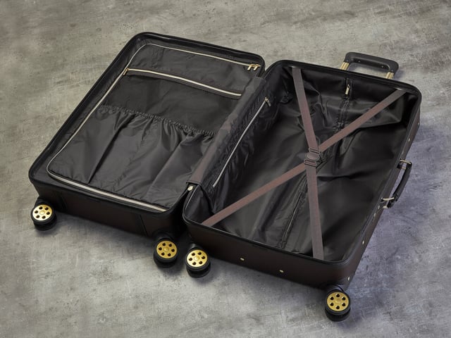 Introducing the Vintage Hard Shell Suitcase - a fusion of classic aesthetics and contemporary functionality, exclusively designed for Modern Explorers. This trunk-inspired masterpiece embodies timeless charm coupled with lightweight construction and robust durability.

Design Features:

A harmonious blend of classic and contemporary design elements.
Effortless gliding with 8 smooth-rolling wheels and a telescopic handle.
Crafted from impact-resistant hard shell ABS material for ultimate protection.
Reinforced corners safeguard against the rigors of baggage handling.
Integrated Travel Sentry-approved TSA combination lock ensures security without compromise.
Experience a luxurious interior with soft-touch lining, a mesh divider section, and a zipped pocket for organized packing. The suitcase also features a convenient zipped inside pocket and elasticated packing straps, ensuring your belongings remain securely in place during your explorations. Elevate your travel experience with the Vintage Hard Shell Suitcase - a symbol of style, durability, and convenience for the Modern Explorer.

Sizes:

Cabin/Small: 55 x 35 x 22cm, 3kg
Medium: 68 x 45 x 26cm, 4kg
Large: 78 x 50 x 29cm, 5kg
Full Available in 3 Sizes | Cabin/Small, Medium, Large.. Important Note: Please select preferred size. Sizes sold individually, not in a set.