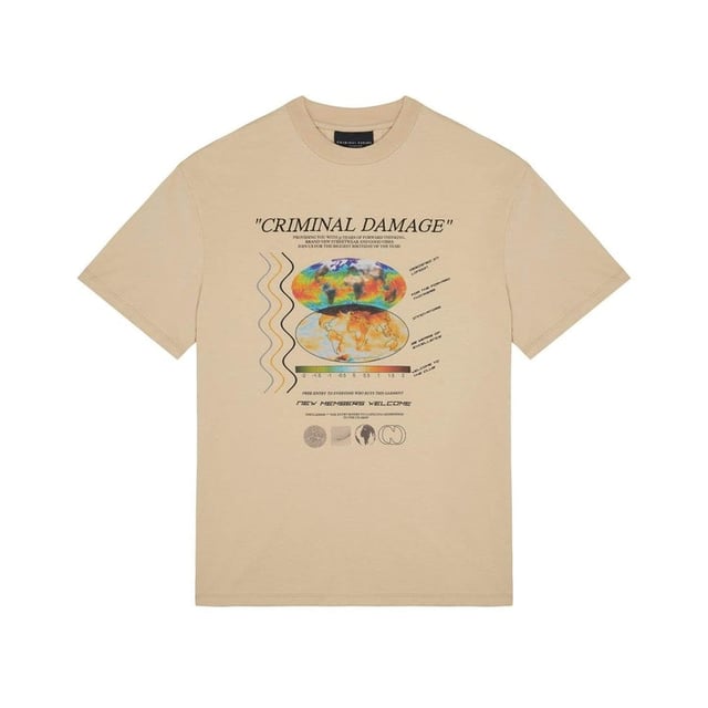 ANOTHER WORLD'

Description:

Phase Rave Poster T-Shirt in Sand. Crew neck tee featuring a custom heat map front print featuring an embroided logo.

Details:

Sand
Embroided Front Logo Chestprint
Custom Front Print Featuring Heat Map
Crew Neck
Ribbed Collar
Composition & Care:

100% Cotton.
Machine wash as per care label instructions.

Fit:

Oversize
Model is 6ft wearing a size M