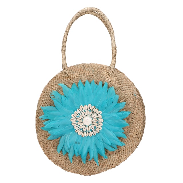 Bolso tote de mano para mujer en paja auténtica tejida a mano. Cada producto se ensambla a mano, con materiales naturales y únicos como conchas, plumas y paja natural. Cada bolso puede tener peculiaridades que lo diferencien de la foto y lo hagan único.Me