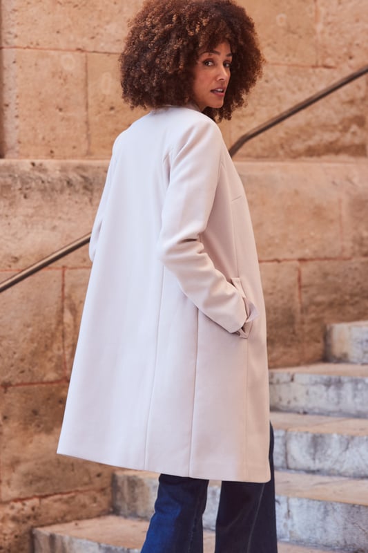 Calvin klein luxe funnel neck coat shop
