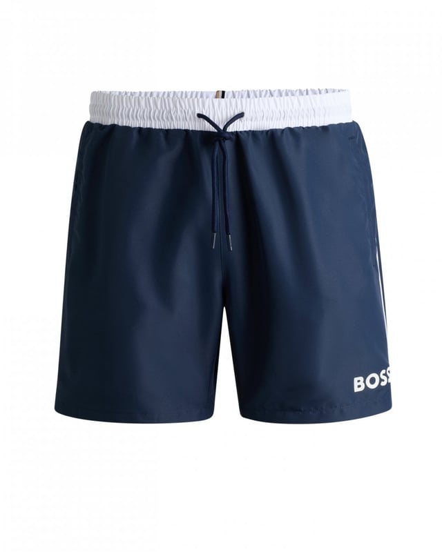 Contemporary swim shorts in quick-drying fabric by BOSS, designed with full lining, a printed logo and contrast piping.
100% Polyester (recycled), Lining: 100% Polyester
50514429