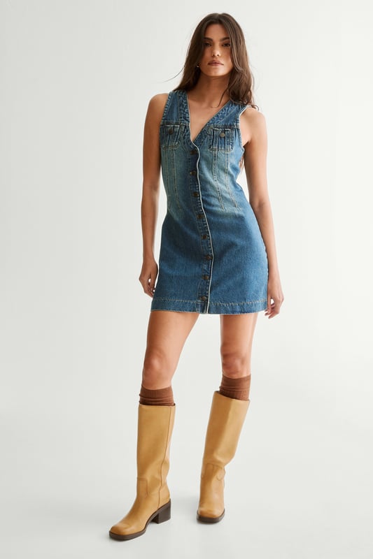 The Denim Sleeveless Mini Dress