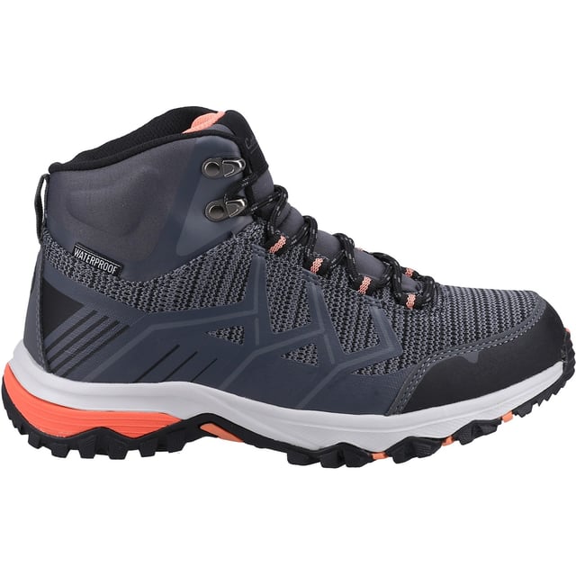 Lightweight and breathable hill and trail walking boot with an eco-conscious upper made from 85% of rPET (recycled plastic bottles). A waterproof membrane keeps feet dry whilst a memory foam foot bed cushions the feet, keeping feet comfortable.