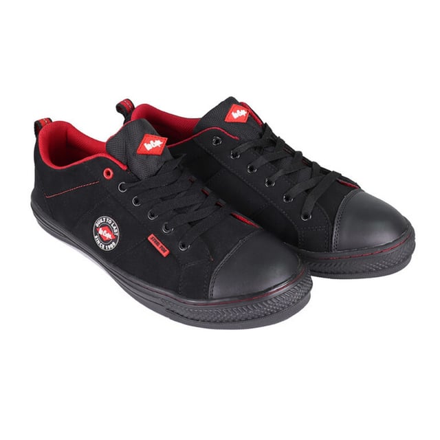 Upper: Nubuck, PU (Polyurethane). Insole: Anti-Bacterial, Moulded. Outsole: Anti-Slip, Oil Resistant, Rubber. 6 Eyelets. Toe Protection (Joules): 200. Fabric Technology: Breathable. Padded Ankle, Textured Toe Bumper, Withstands 15KN Of Compression Force. Flat. Cut: Low Cut. Design: Contrast Detail, Logo. Conforms to Safety Standard: EN-ISO 20345-SB SRA. Toe Style: Steel Toe Cap. Fastening: Lace Up.