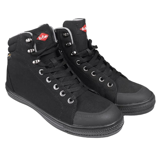 Upper: Cordura, TPU. Lining: Synthetic. Outsole: Rubber, Slip Resistant. 5 Eyelets. 2000 Joule Tested Toe Cap, Padded Ankle, Withstands 15KN Of Compression Force. Fabric Technology: Durable. Flat. Cut: Ankle. Design: Logo. Conforms to Safety Standard: EN ISO 20345 SB, SRA. Toe Style: Steel Toe Cap. Fastening: Hook, Lace Up.