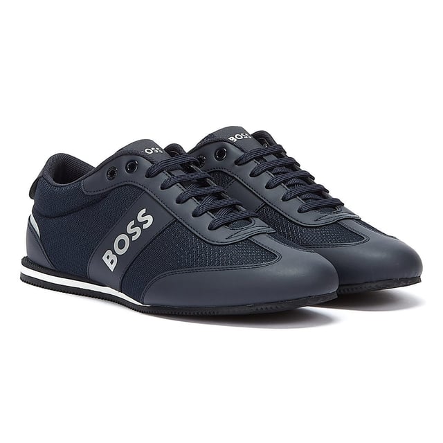 Sportschoenen met laag profiel van BOSS. Deze sportieve sportschoenen hebben een contrastlogo op het zijpaneel en zijn gemaakt van een mix van rubberen materiaal en mesh voor een hybride uitstraling. De binnenzool van geheugenschuim en de veterlus met merkopdruk maken het af.