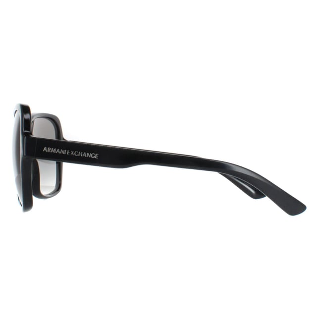 Armani Exchange Butterfly Womens Shiny Black Grey Gradient AX4029S  Sunglasses effortlessly fuse contemporary elegance with urban chic. Their sleek frame embodies a perfect blend of modern design and timeless sophistication, perfect for any occasion.