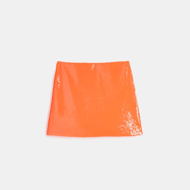 Orange Sequin Tom Boy Skirt