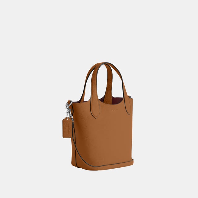 Hanna Bucket Bag in Double Face Leather Length 17.5cm,  Width 19.5cm, Height 13.0cm
