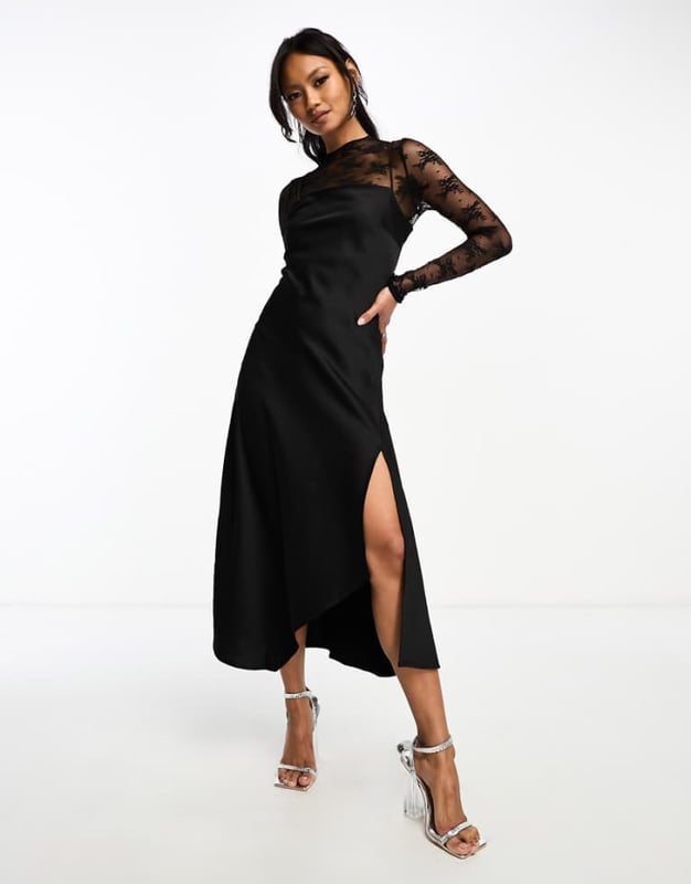 Dresses by Y.A.S Best dressed: secured High neck Long sleeves Zip-back fastening Side split Regular fitSold By: Asos