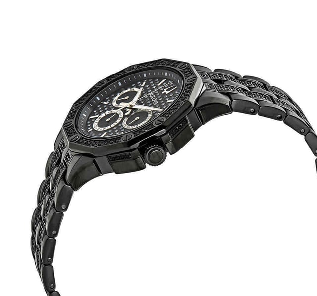 This Bulova Crystal Octava Multi Dial Watch for Men is the perfect timepiece to wear or to gift. It's Black 41 mm Round case combined with the comfortable Black Stainless steel watch band will ensure you enjoy this stunning timepiece without any compromise. Operated by a high quality Quartz movement and water resistant to 3 bars, your watch will keep ticking. This high quality watch is embellished with 300 crystals on the bezel -The watch has a calendar function: Day-Date, 24-hour Display, Luminous Hands High quality 21 cm length and 21 mm width Black Stainless steel strap with a Deployment clasp Case diameter: 41 mm,case thickness: 10 mm, case colour: Black and dial colour: Black