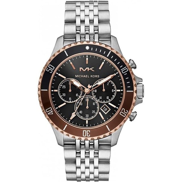 Model: MK8725Movement: Quartz ChronographBracelet color: SilverWaterproofing: 50M (5ATM)Dial color: BlackBracelet material: Stainless steelDial diameter: 44mmBracelet width: 22mmGender: MenDisplay: AnalogStyle: CasualCollection: Michael Kors BayvilleBracelet closure: 2 Pusher Foldover ClaspBracelet Inner Circumference: 200mm ± 5mmCase material: MixedCase color: SilverPlatform: BAYVILLE
