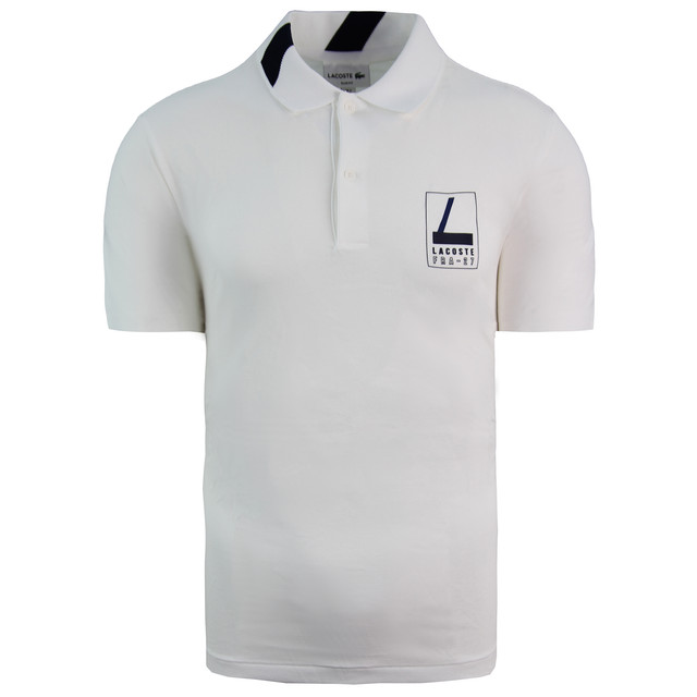 Lacoste FRA-27 Slim Fit Polo Shirt Short Sleeve White Mens Cotton Top PH9362 522