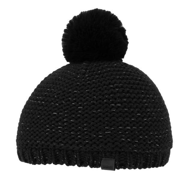 Outer Materials: 90% Acrylic, 10% Polyester. Lining Material: 100% Polyester. Lining: Fleece. Fabric: Lurex. Faux Fur Pom Pom.