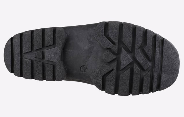Hybride snowboot met fleecevoering, waterdichte rubberen overschoen, ritssluiting aan de voorkant en klittenbandsluiting.