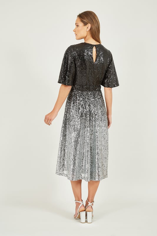 metallic gold bridesmaid dresses BABARONI Sequin Bateau Sweep/Brush adam 59 wide 2 drawer walnut wood sideboard Models:Model 5 Black Mesh Midi Dress