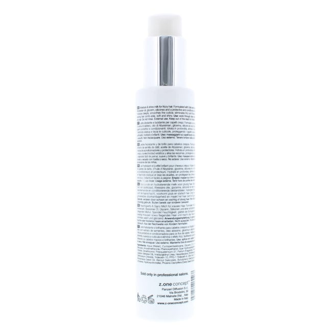 Glistening Milk eliminates frizz during styling and protects hair from heat and styling tools. Adds extreme softness shine and manageability and helps to maintain the hair s moisture balance.