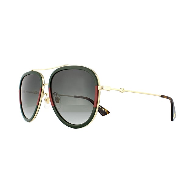 Gucci Sunglasses GG0062S 003 Gold Green Red Green Gradient