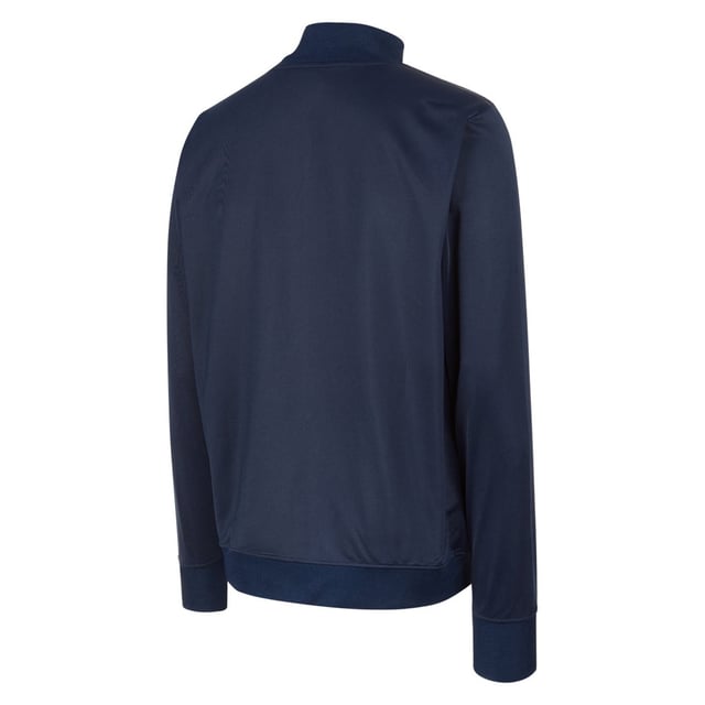 Material: 100% Polyester. Design: Stacked Logo. Cuff: Elasticated, Ribbed. Sleeve-Type: Long-Sleeved. Neckline: Ribbed Collar, Standing Collar. Pockets: 2 Side Pockets, Zip. Fastening: Zip. Hem: Elasticated, Ribbed.