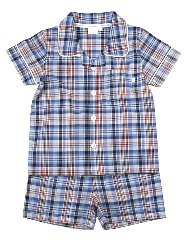 Introducing our charming Boys' Shortie Traditional Cotton Check Pyjamas, the perfect blend of comfort and classic style for your little man's bedtime adventures! Made from premium cotton fabric, these shortie pyjamas ensure a cool and cosy sleep experience during warm summer nights.

Key Features:
