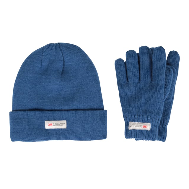 Outer Materials: 100% Acrylic. Lining Material: 100% Polyester. Filling Material: 61% Polypropylene, 39% Polyester. Lining: 3M Thinsulate, Fleece. Contents: 2 Gloves, 1 Beanie. Fabric Technology: Breathable. Design: Plain, Text.