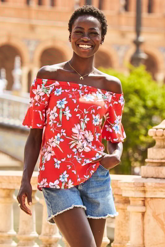 Short sleeve top bardot top