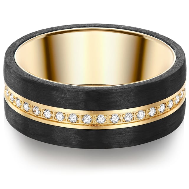 It is supposed to be something unique for your favorite person? Then we recommend this extravagant ring from the jewelry manufacturer Suror 1934. The ring made of polished stainless steel and carbon impresses with its extraordinary, striking design. This memorial ring focuses on the sparkling zirconia stones, which were refined by an elaborate brilliant cut. They glitter in a fairy tale in the smallest incidence of light. Underline your deep connection with this elegant piece of jewelry and set a sign that nobody overlooks everyday life. They both belong together forever! The ring is also a loving surprise for the lady of the heart for birthday or at Christmas!